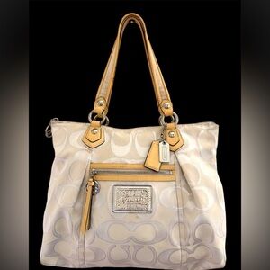 Coach Poppy Limited Edition Signature Sateen Glam Tote Bag
